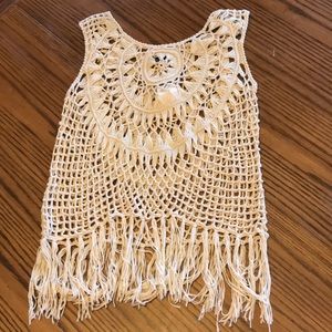Cream Crochet Top or Coverup